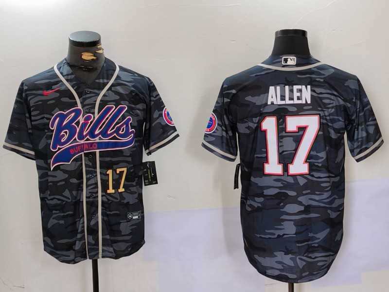 Men%27s Buffalo Bills #17 Josh Allen Camo Team Cool Base Stitched Baseball Jerseys